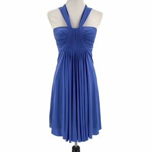 Bcbg Max Azria Blue Jersey Pleated Mini Dress - image 1